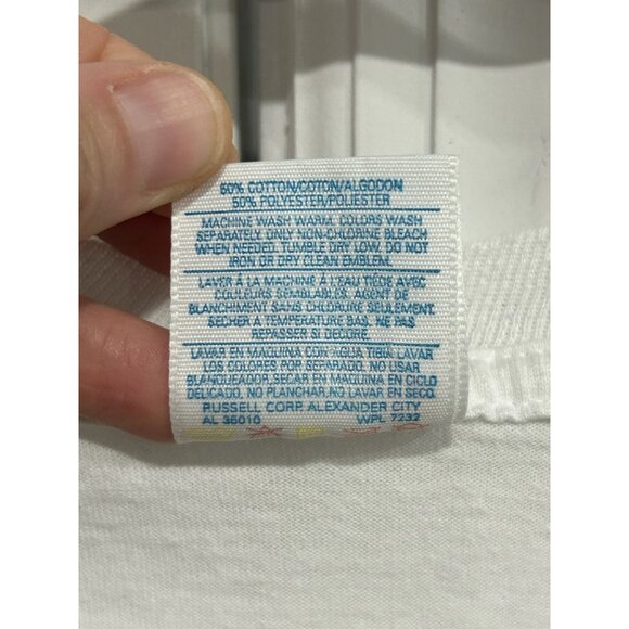 Jerzees Jaguar Embroidered T-Shirt White Sz Large Crewneck Short Sleeve Casual - Picture 7 of 9